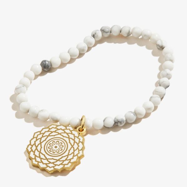 Crown Chakra Charm Stretch Bracelet Shiny Gold Online now