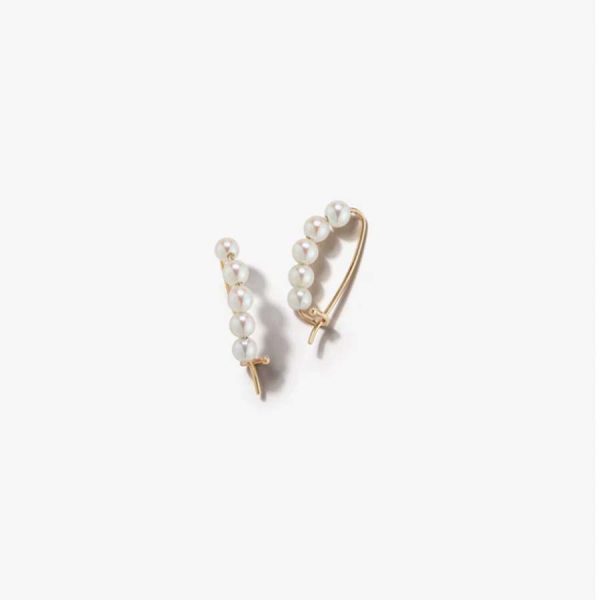 Mizuki Small Pearl Safety Pin Earrings Fashion