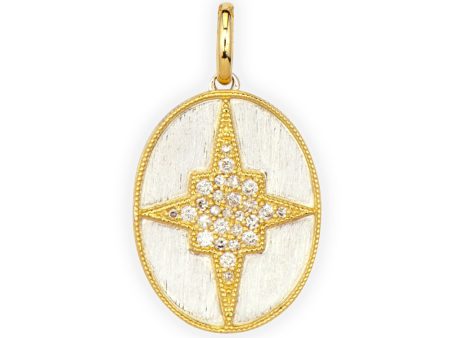 Jude Frances Mixed Metal Oval Pave Pendant Online