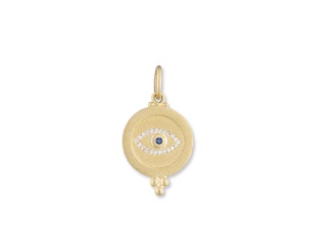 Lika Behar Eye Medallion With Diamonds and Sapphire on Sale