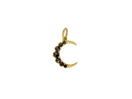 Sethi Couture Crescent Small Black Diamond Pendant For Discount