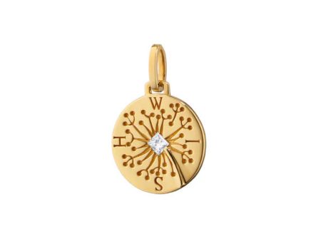 MRK  Wish  Dandelion 18K Gold Intaglio Charm Hot on Sale