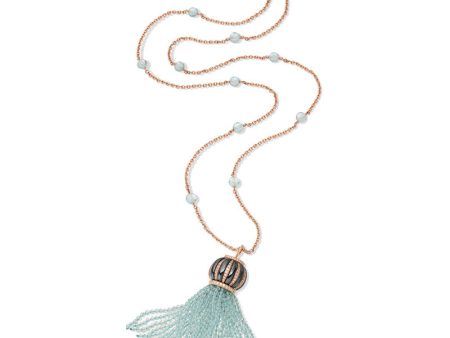 Gumuchian 18k Rose Gold Tassel Hematite Pendant For Sale