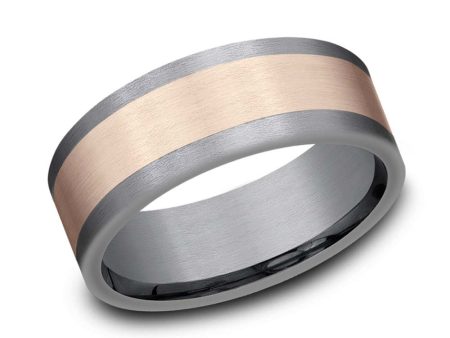 Benchmark 8mm Rose Gold and Grey Tantalum Band Online Hot Sale