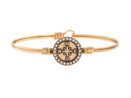 CRYSTAL PAVE COMPASS BANGLE BRACELET Cheap