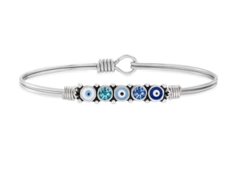 BLUE OMBRE EVIL EYE BANGLE BRACELET Sale