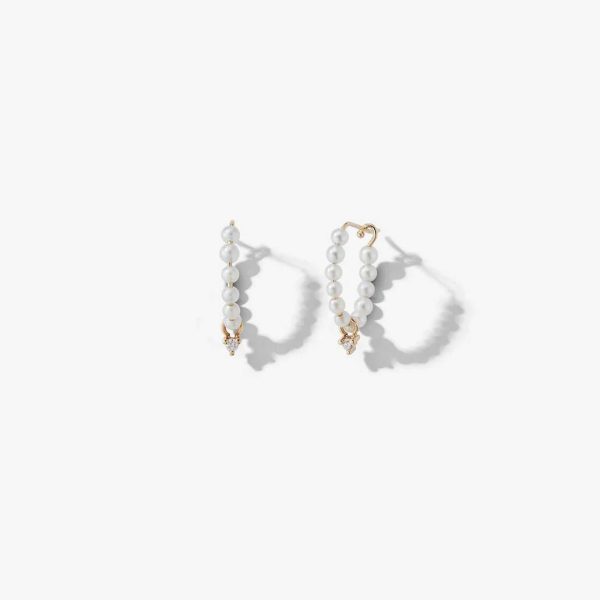 Mizuki Dancing Pearl Hoops Cheap