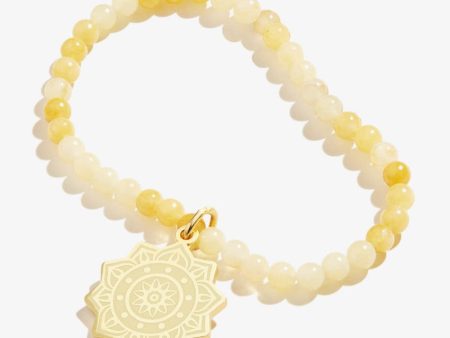 Solar Plexus Chakra Charm Stretch Bracelet Shiny Gold Online Hot Sale