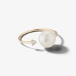 Mizuki Open Diamond and White Pearl Ring Discount