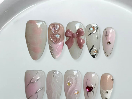 3D Fairy Dust Almond Nails-XHS290 Online