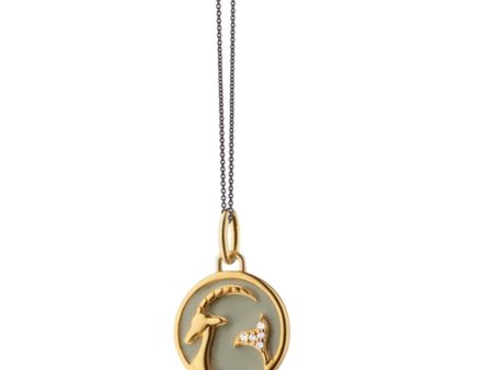 MRK  Capricorn  Enamel Vermeil Charm For Cheap