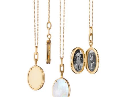 MRK  Elle  Stone Slim 18K Yellow Gold Locket Necklace Online Sale