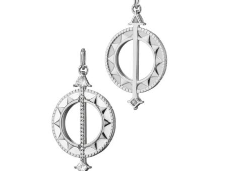 MRK Sterling Silver White Enamel Sundial Charm Online Sale