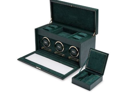 Wolf British Racing Triple Watch Winder With Storage on Sale