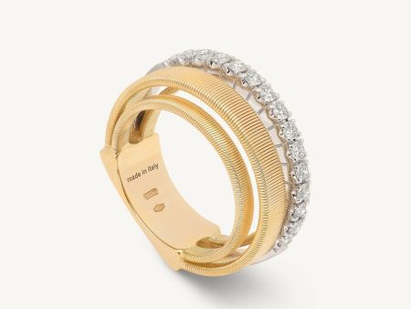 Marco Bicego 4-Strand Coil Ring With Diamond Pavé Band Online Sale