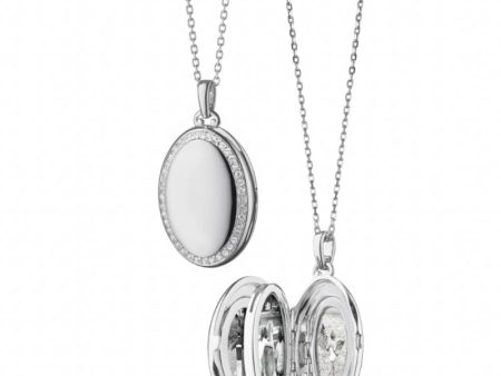 MRK Four Image Midi Sapphire Locket Necklace For Sale