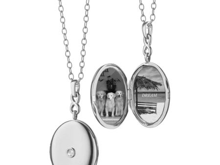 MRK Infinity White Sapphire Locket Necklace For Sale