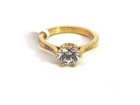 Studio W&H Yellow Gold CZ Engagement Ring Discount