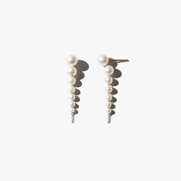 Mizuki Short Cascading Pearl Earrings Hot on Sale